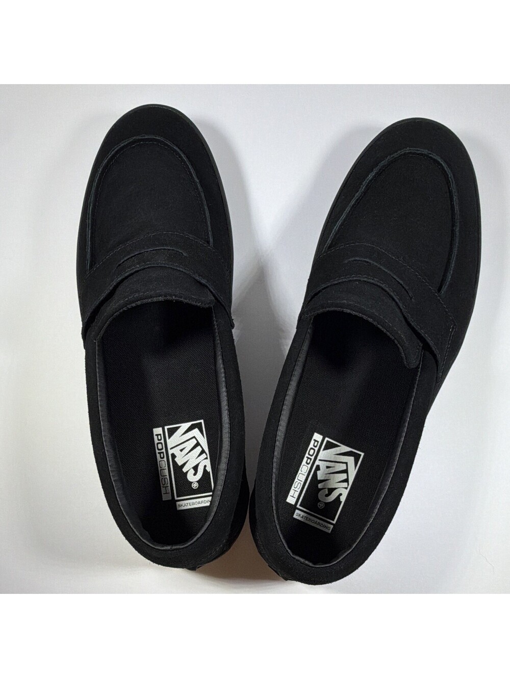 Vans Skate Leather/Suede Loafer Shoe-Blackout